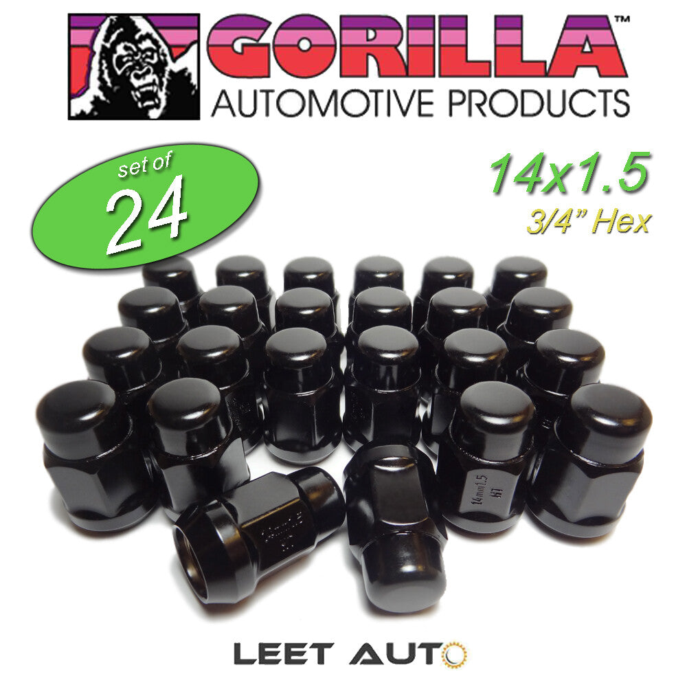 ACORN BULGE BLACK CHROME (3/4 HEX 14MM X 1.50