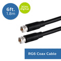 PHILIPS RG6 COAX CABLE 6FT BLACK