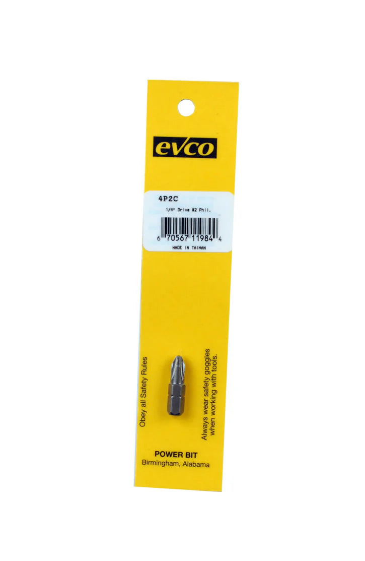 PHILLIPS INSERT BIT 1/4 X 1 DRIVE BY LENGTH SIZE #2 (CARDED)