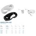 WHITE NYLON SHOCK CORD CLIP - 1/4
