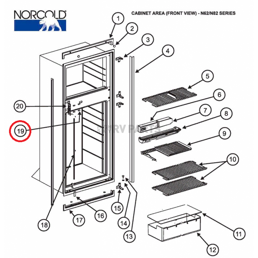 NORCOLD HOLE PLUG- WHITE