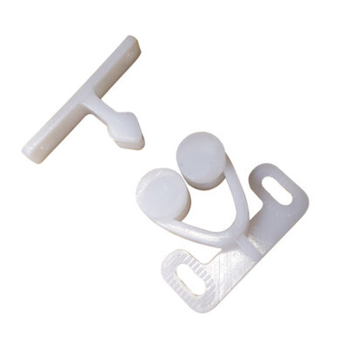 NYLON TWIN ROLLER DOOR CATCH - WHIT