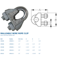GALVANIZED MALLEABLE WIRE ROPE CLIP