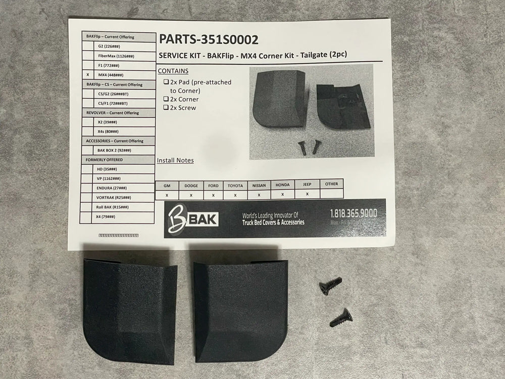MX4 CORNER KIT- TAILGATE (2PC)