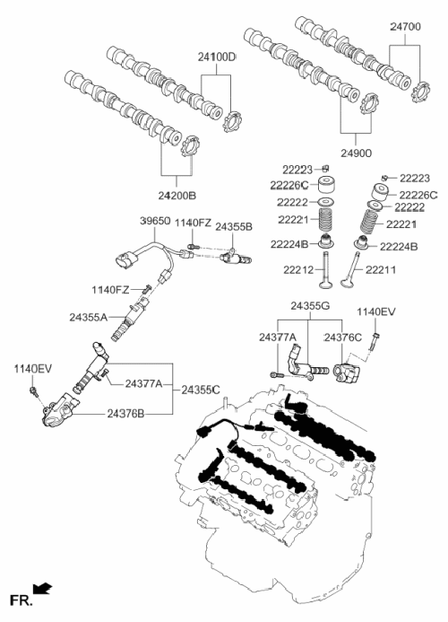 Right Passenger Side Intake Camshaft Assembly