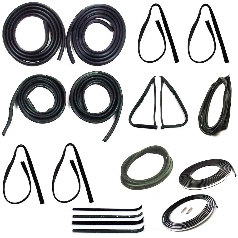 18-Piece Rubber Weatherstrip Kit with Chrome Trim