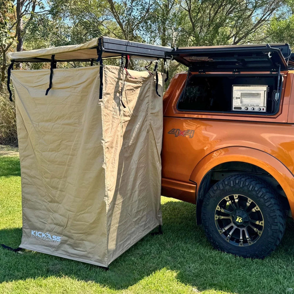 Premium Shower Tent Awning, Right-Fold Out