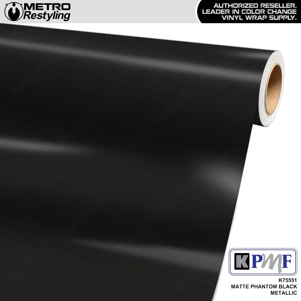 Matte Phantom Black Metallic Cast Vinyl Wrap Film