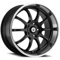 Lightning 16-Inch Wheel, Black w/ Machined Lip