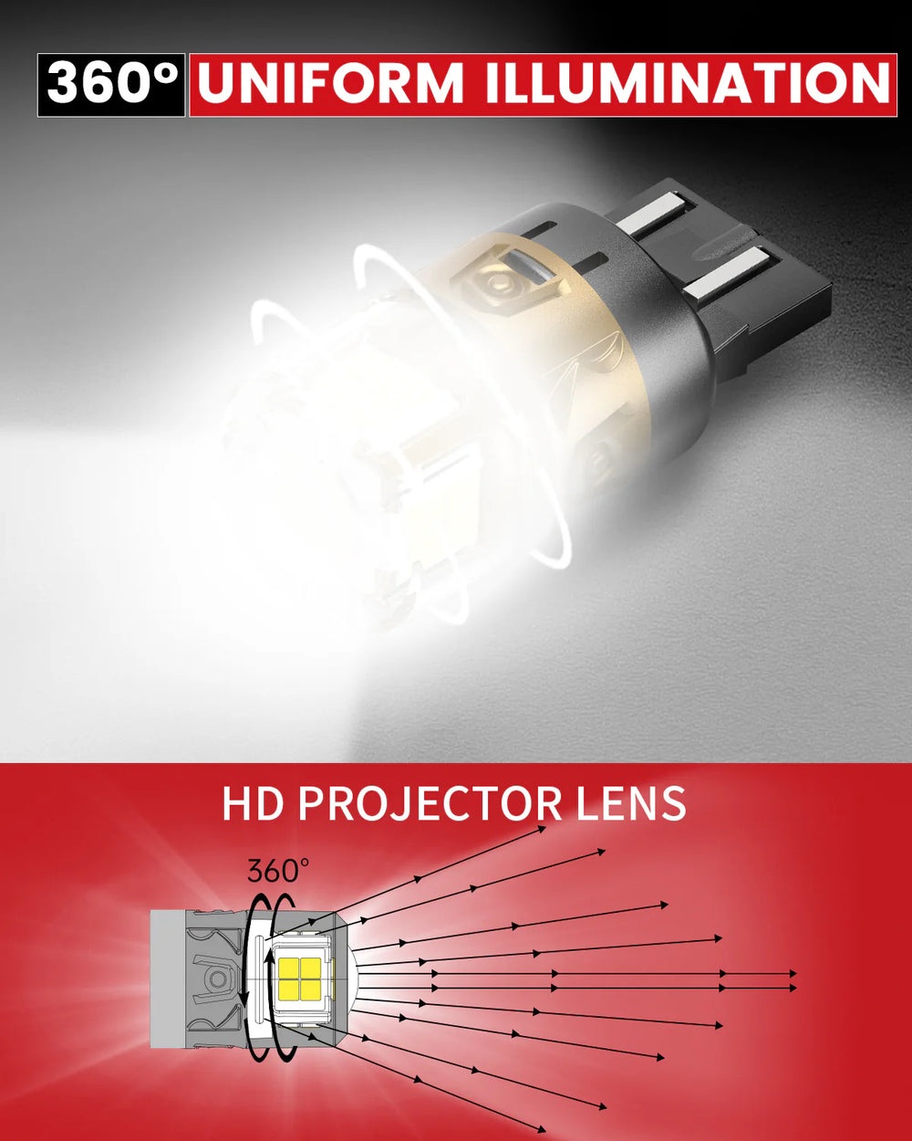 Xenon White 3030 SMD LED Reverse Backup Light Bulbs