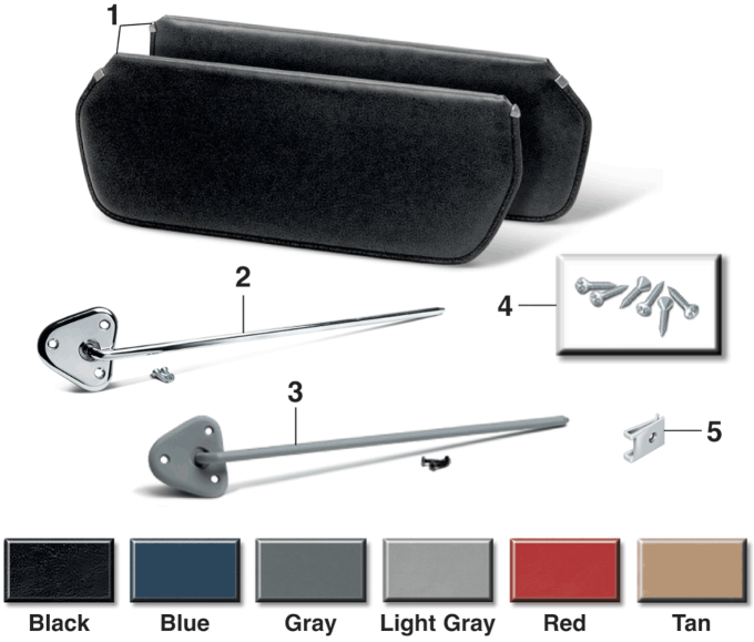 Black Vinyl Sun Visor Set