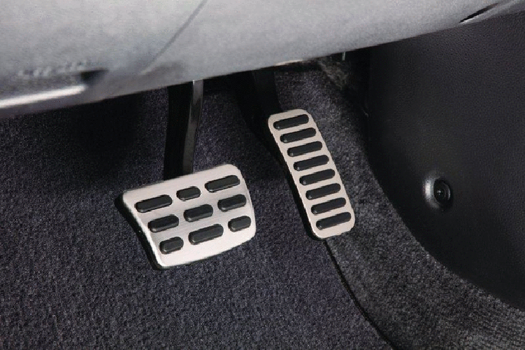 Brushed Aluminum Pedal Covers with Rubber Pads