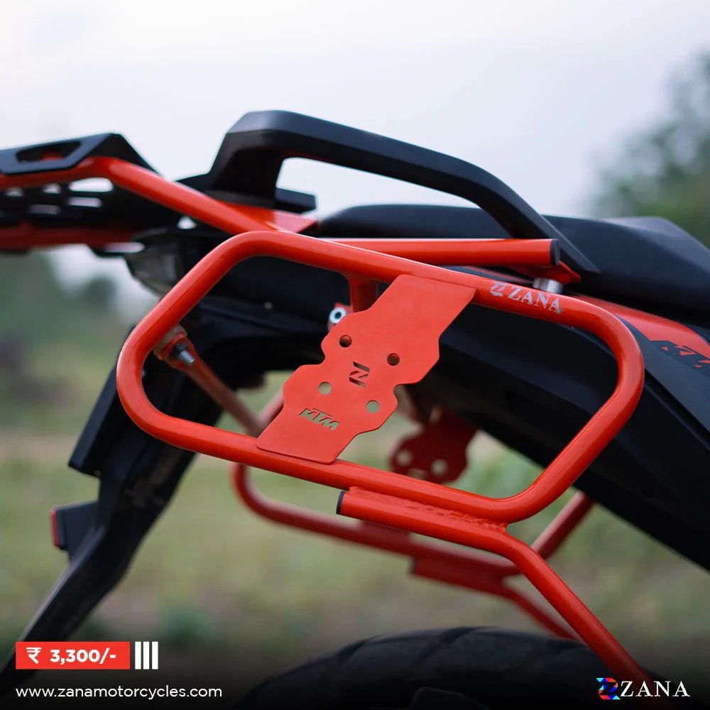 Orange Saddle Stay with Jerry Can Mount