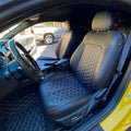 Seat Covers, Black with White Stitching