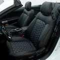 Seat Covers, Black with White Stitching