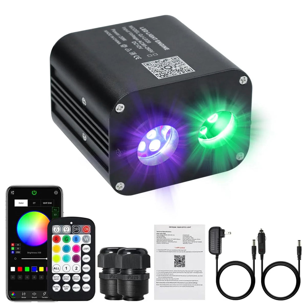Dual-Head Twinkle APP Fiber Optic Light