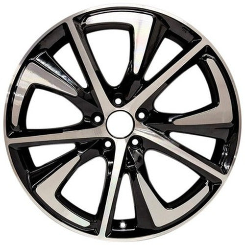 20-Inch 10-Spoke Alloy Wheel, Black Machined