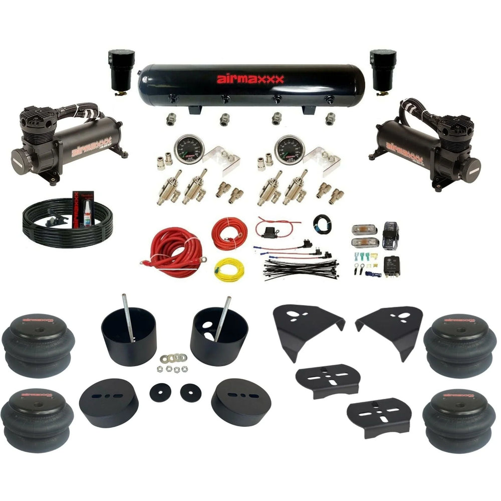 4-Corner Manual Air Ride Kit with Dual 480 Compressors