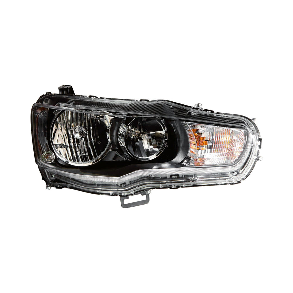 Headlight Pair Black Housing Clear Lens