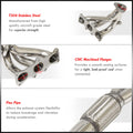 3-Piece 6-2-1 Stainless Steel Exhaust Header Manifold Kit