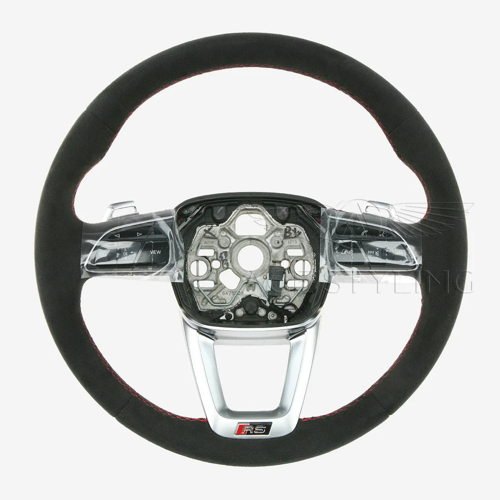 Audi RS3 Genuine OEM Steering Wheel with Suede and Red