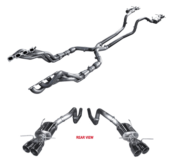 2" Long Tube Headers w/ 3" Off-Road Mid Pipe & Quad Tip Cat-Back