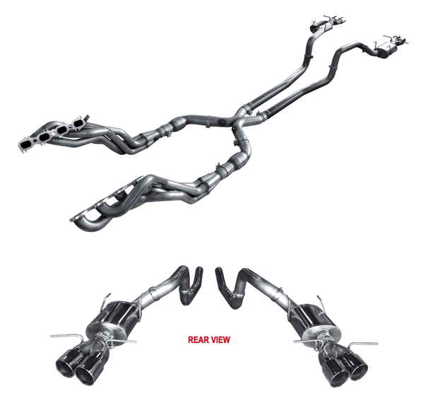 Full Exhaust System with Quad Tip Pure Thunder Mufflers