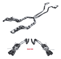 Full Exhaust System with Quad Tip Pure Thunder Mufflers