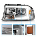 Chrome C-Light Bar Headlight Set