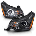 For Ford Focus Black Housing Projector Headlights with RX