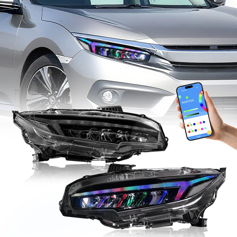 RGB LED Projector Headlights Assembly