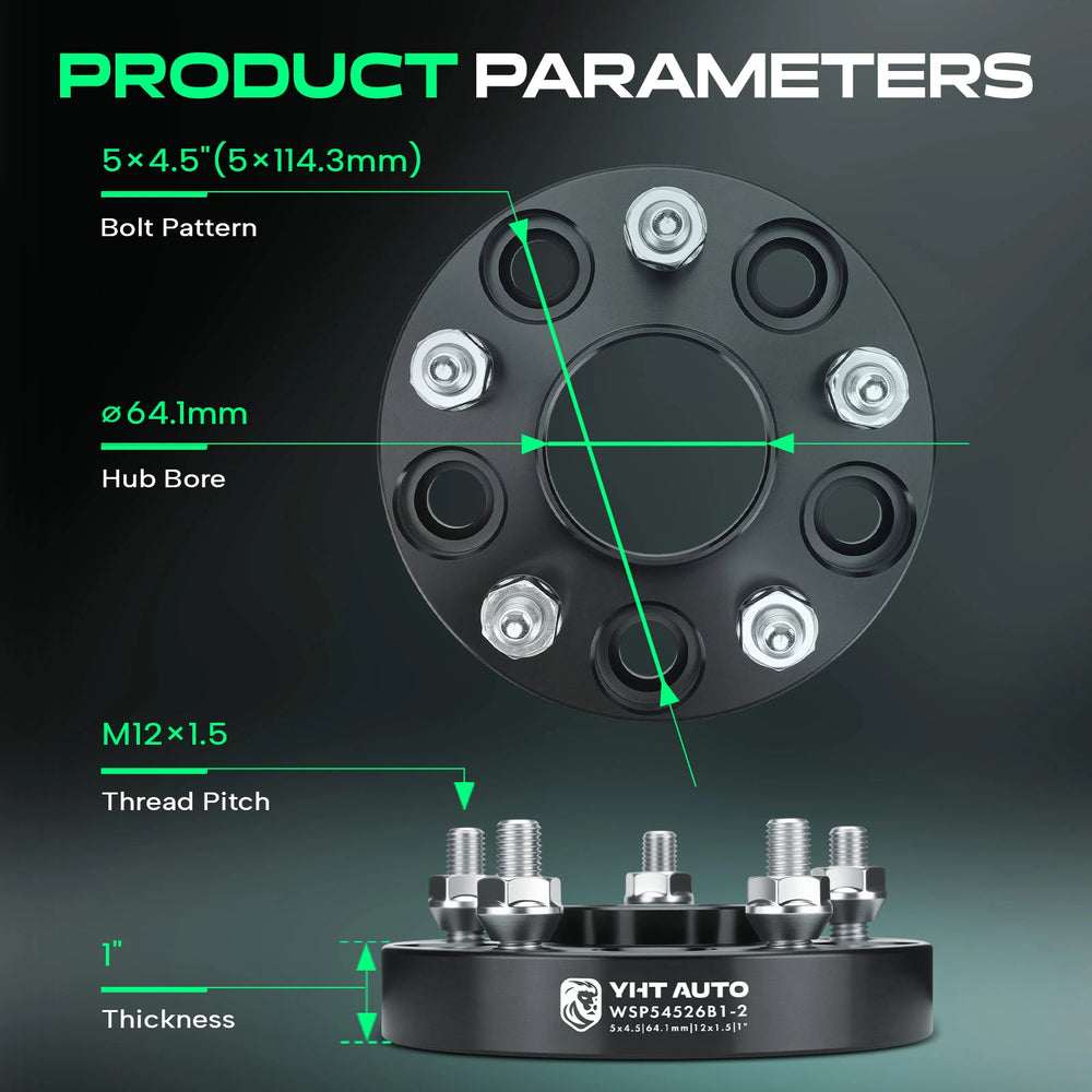 1-Inch Wheel Spacer, 5x4.5 Bolt Pattern, 64.1mm Hub Bore
