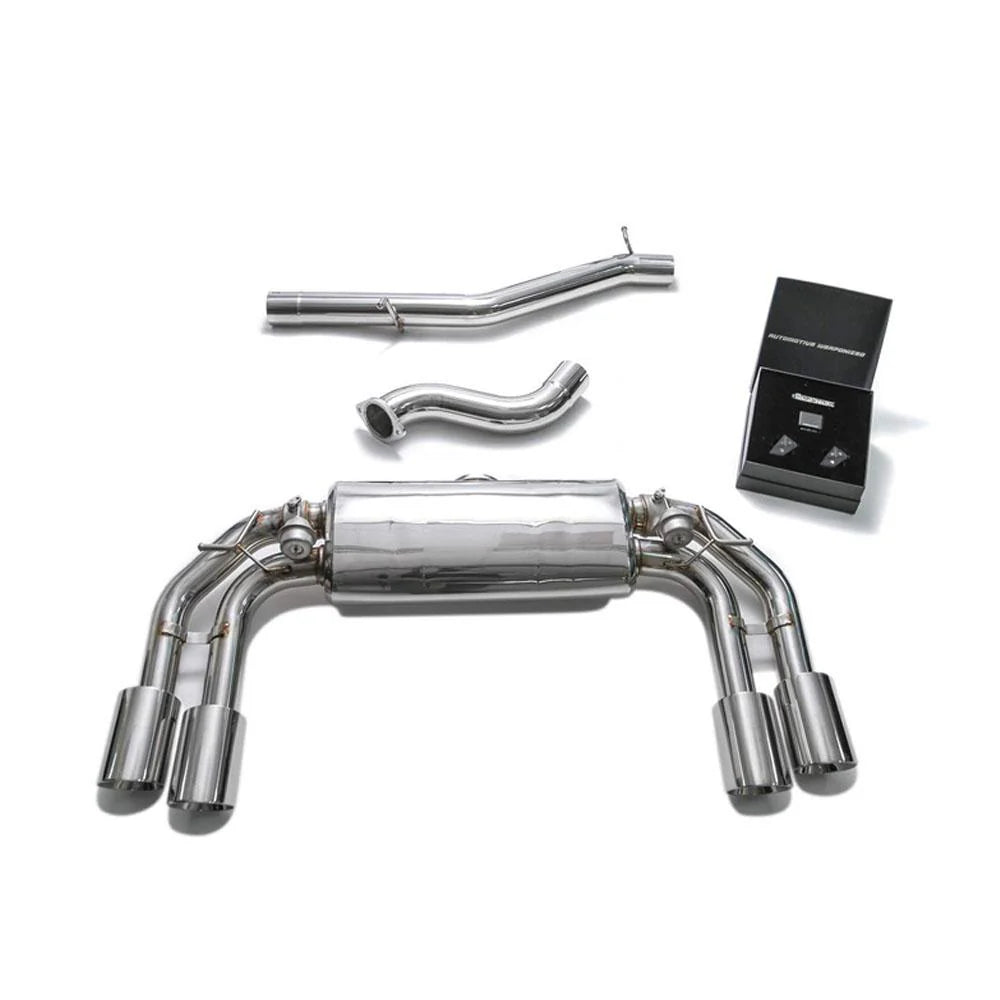 Valvetronic Catback Exhaust System w/ Quad Chrome Silver Tips