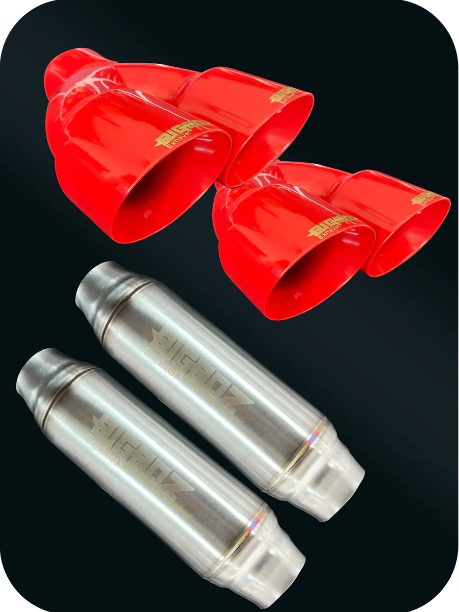 V6 Challenger Quad Tips and Muffler Bundle