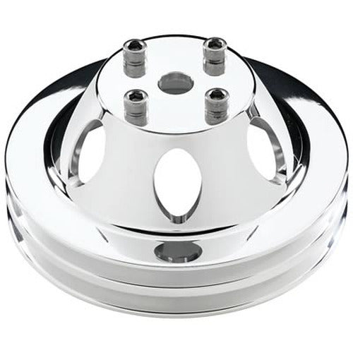 6.438" V-Belt Water Pump Pulley, 2-Groove, Polished