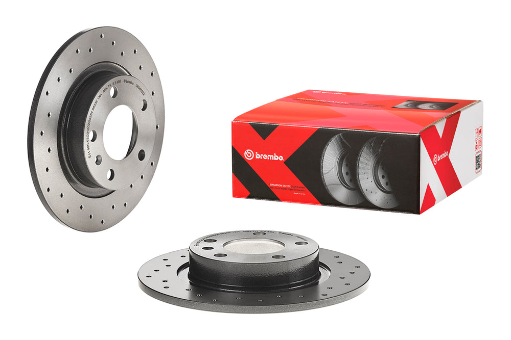 Rear Solid Perforated Brake Disc Pair