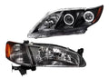 Black Projector Headlights w/ Dual CCFL Halo Rings & LED Bar