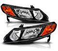 Black Projector Headlights w/ Dual CCFL Halo Rings & LED Bar