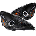 Black Projector Headlights w/ Dual CCFL Halo Rings & LED Bar