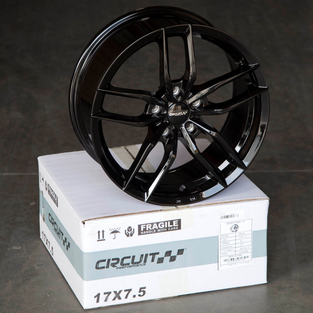CP34 17x7.5 35mm Offset 5x114.3 Gloss Black Wheel