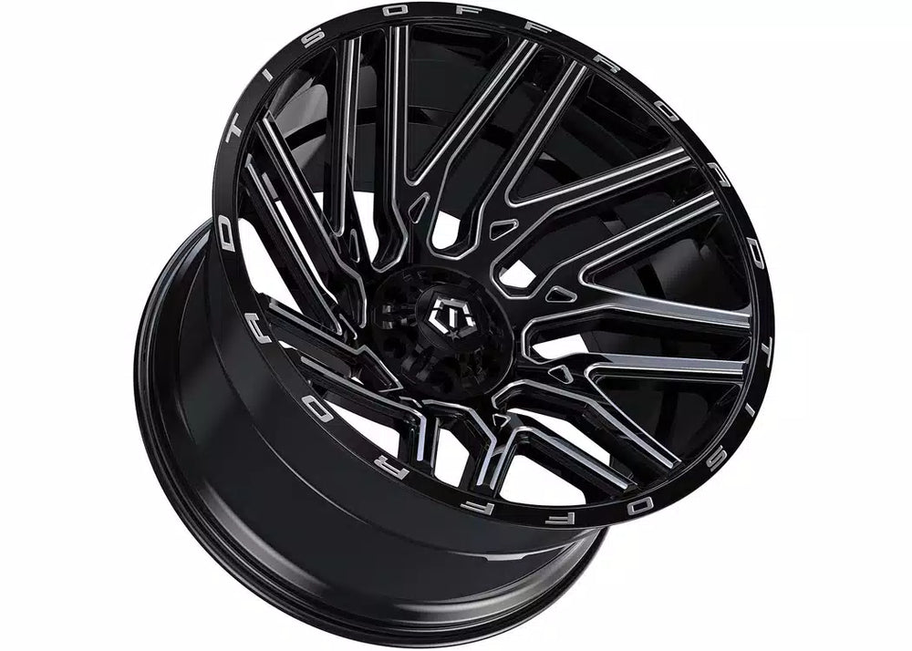 TIS 554 Milled Gloss Black 20x10