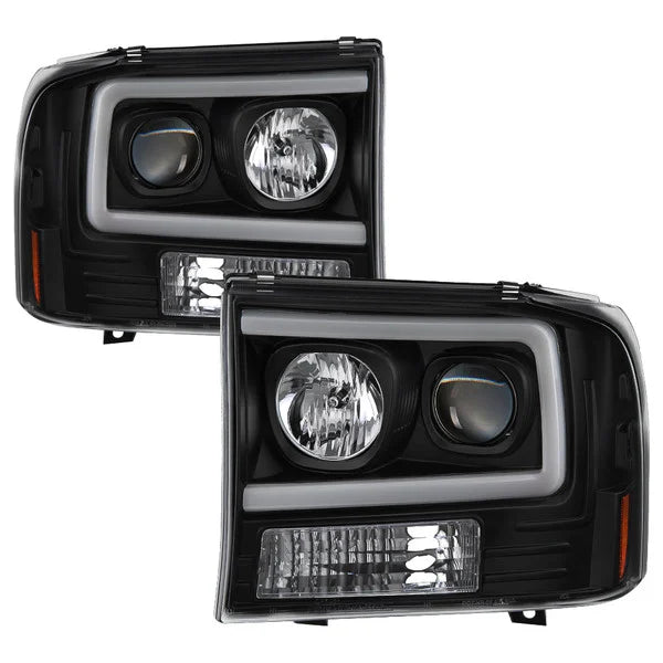 Black Housing Headlights w/ Clear Lens and Plasma-Tube Accent
