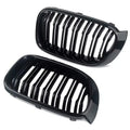 Dual-Slat Front Kidney Grille Set, High-Gloss Black