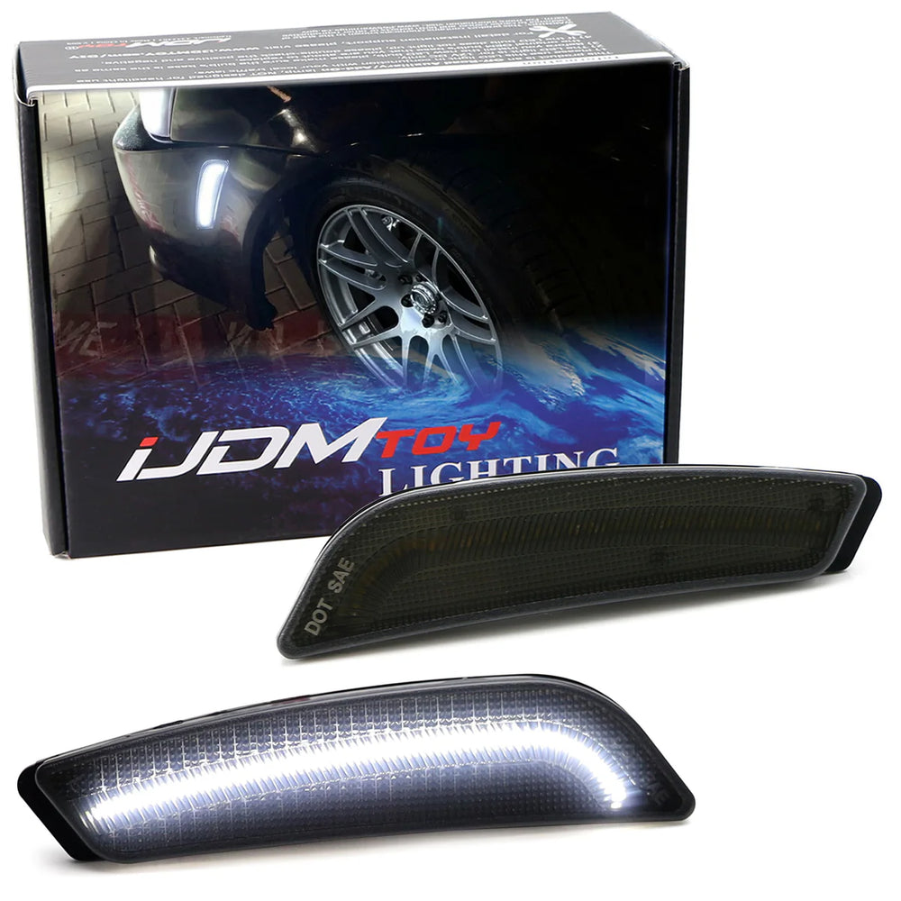 Smoked Lens White Full LED Side Marker Light Kit