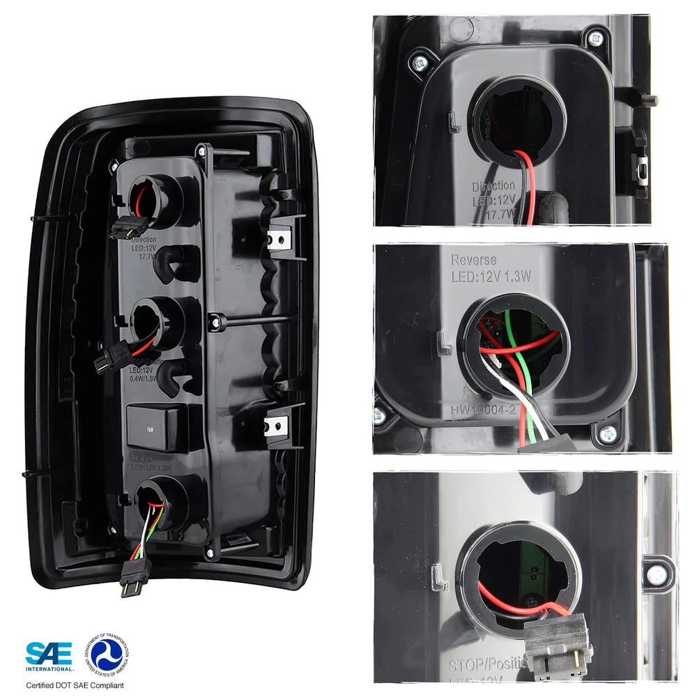 LED Tail Lights, Matte Black Housing, Clear Lens