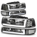 LED DRL Headlights, Black Housing, Clear Lens