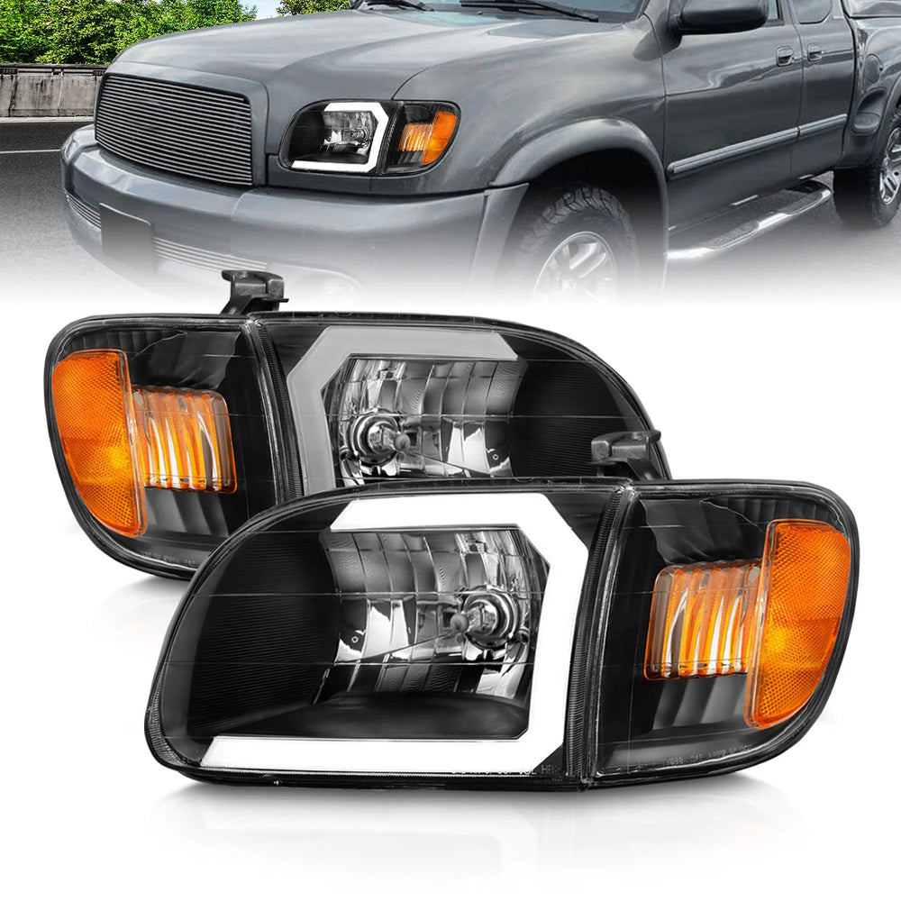 Black Housing Headlight Set with C Light Bar