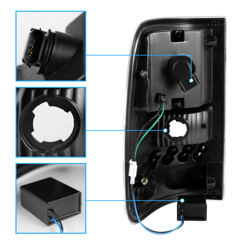 LED Tail Light Set with Black Housing
