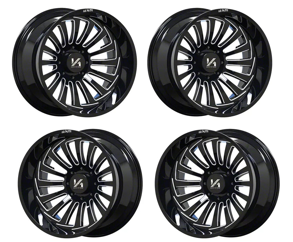 Alexander 20x12 Gloss Black Milled Edge Multi-Spoke Wheel