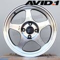 AV8 15x7 4x100 +35 Black Machined Face Alloy Wheel